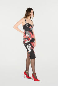 RC Midi Dress With Dragon Black/Red VQT149-JMP75