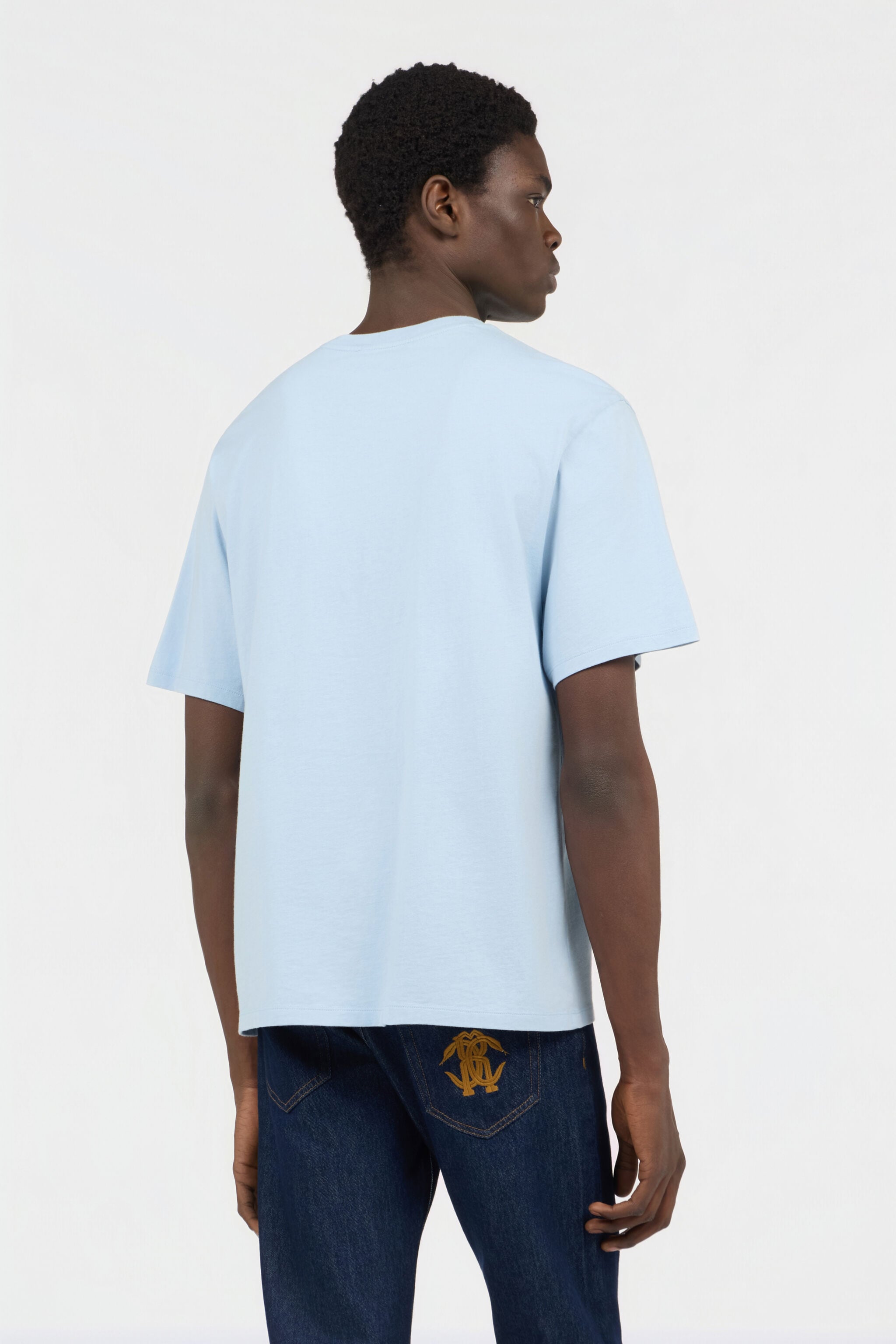RC Hellblaues T-Shirt mit gesticktem Logo RC Hellblaues T-Shirt mit gesticktem Logo BLUE SKY SOT60D-JD001