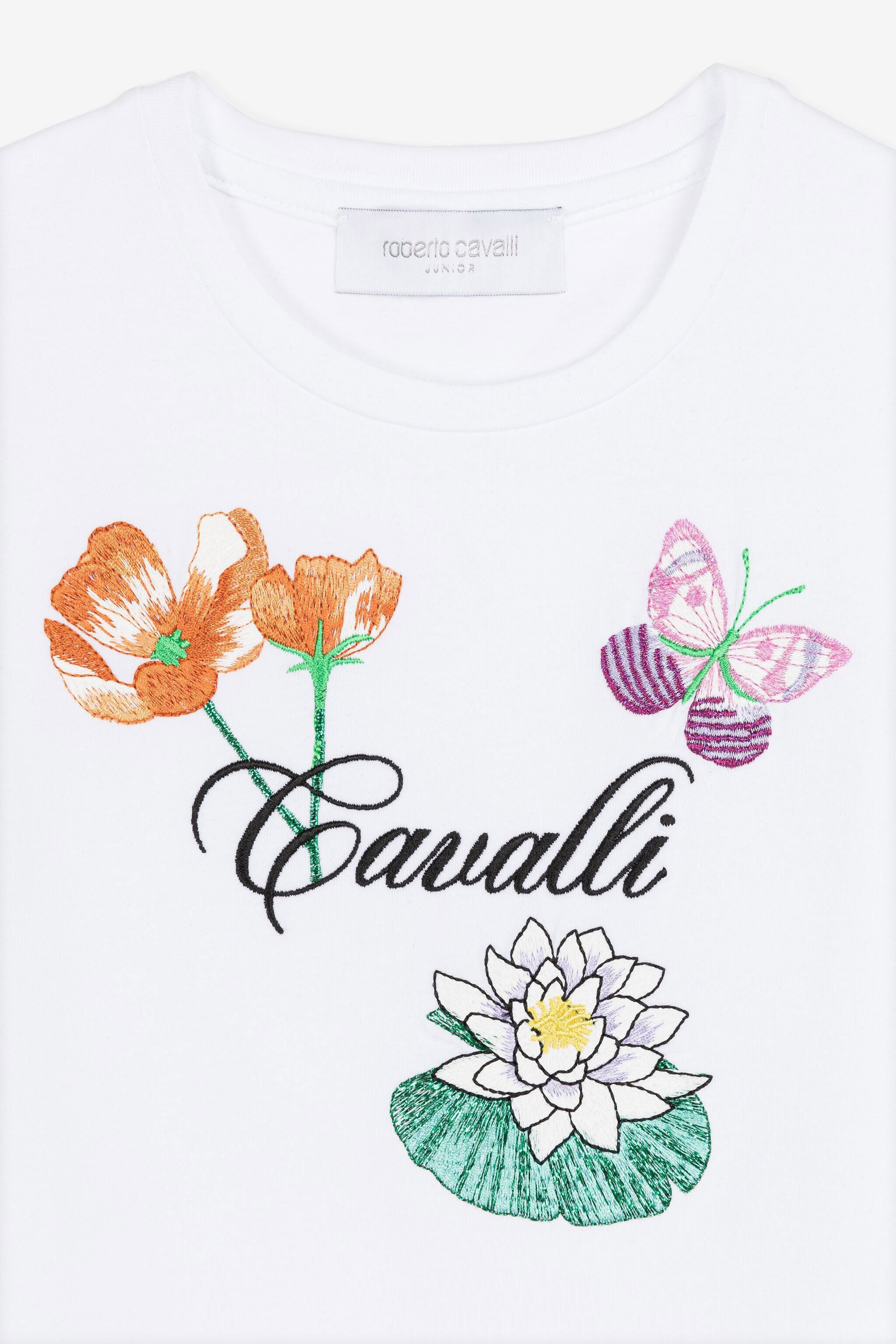 JU T-Shirt mit Logo-Stickerei JU T-Shirt mit Logo-Stickerei Weiß PJT665-JV025
