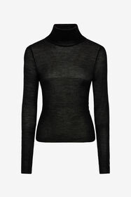 RC Rollkragenpullover Aus Woll-Seiden-Mischgewebe Schwarz TWM601-KP001