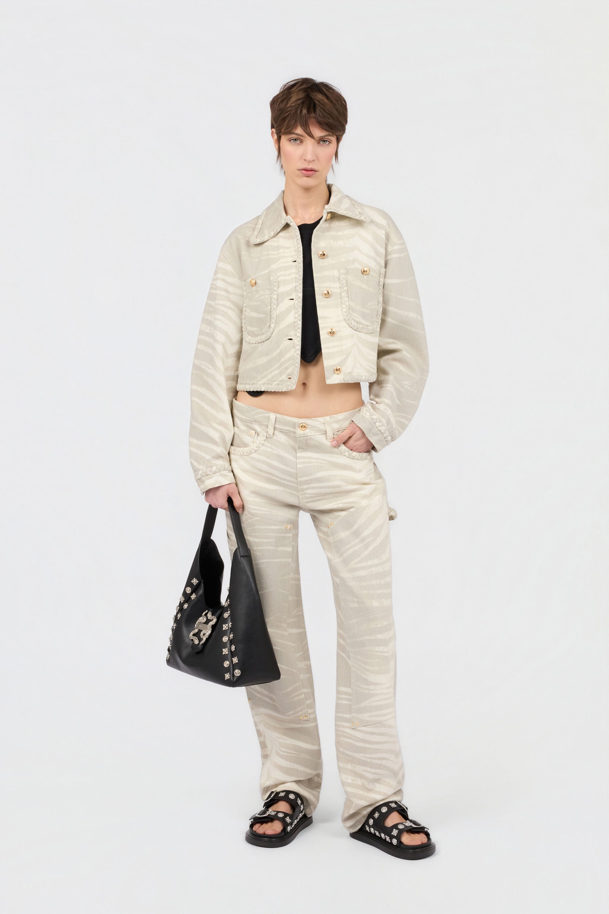 JC Natural Barb Print Jeans JC Natural Barb Print Jeans OFF WHITE WFJ051-WF535
