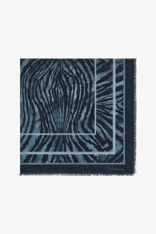 RC Roberto Cavalli shawl with Freedom print RC Roberto Cavalli shawl with Freedom print Dunkelblau SYI00B-OBL54