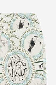JU Pantaloni Stampa Maiolica IVORY/LIGHT BLUE UJT214-5OO42