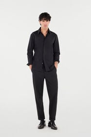 RC Cotton Shirt With Embroidery Black VRT700-CH026