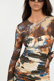 JC Rusty Stain Print Dress Mini JC Rusty Stain Print Dress Mini MULTICOLOR SCURO VFT286-VF436