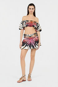 RC Ray Of Paradise Print Mini Skirt CORAL XKT300-3AM33