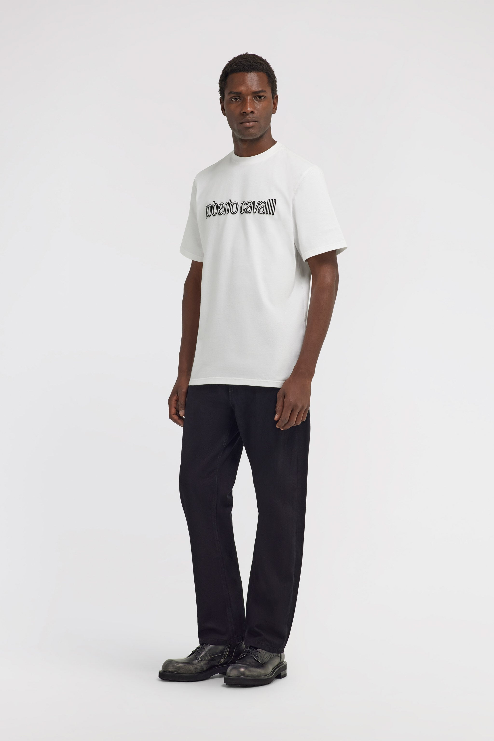 RC Roberto Cavalli Logo T-Shirt RC Roberto Cavalli Logo T-Shirt White TRT61B-JD060