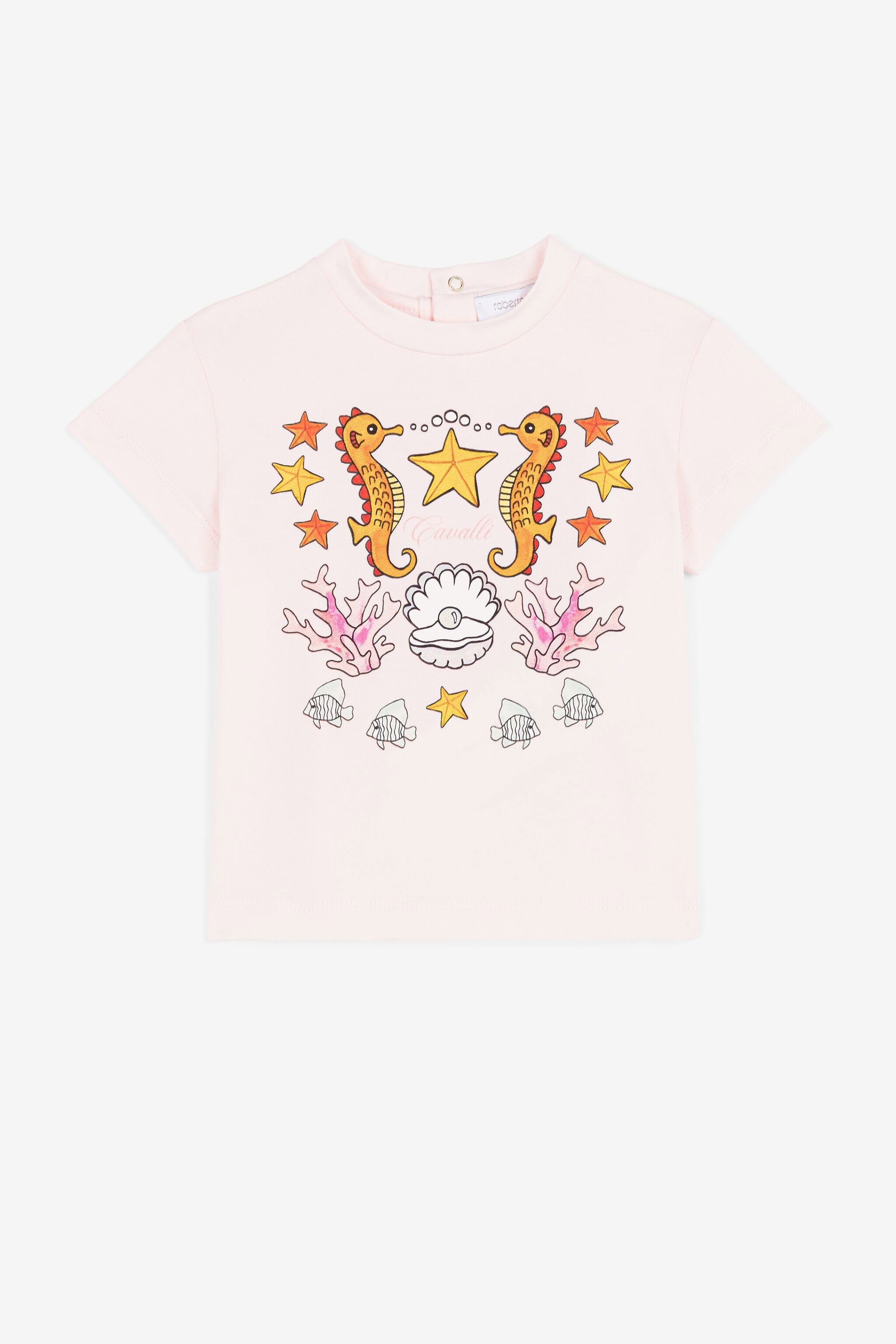 JU Aquatic-print short-sleeved T-shirt JU Aquatic-print short-sleeved T-shirt Pink QJT654-JV025