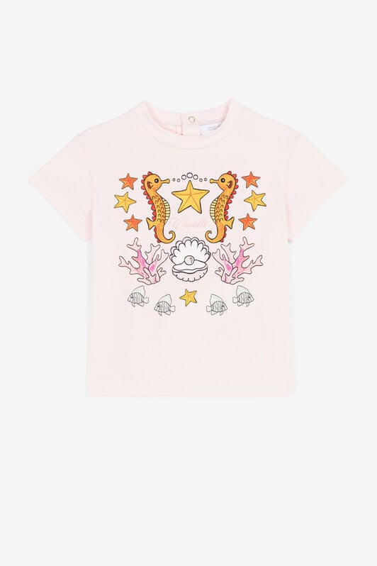 JU Aquatic-print short-sleeved T-shirt JU Aquatic-print short-sleeved T-shirt Pink QJT654-JV025