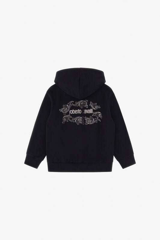 JU Baroque Embellished Zip-Up Hoodie JU Baroque Embellished Zip-Up Hoodie Black TJT66L-CF050