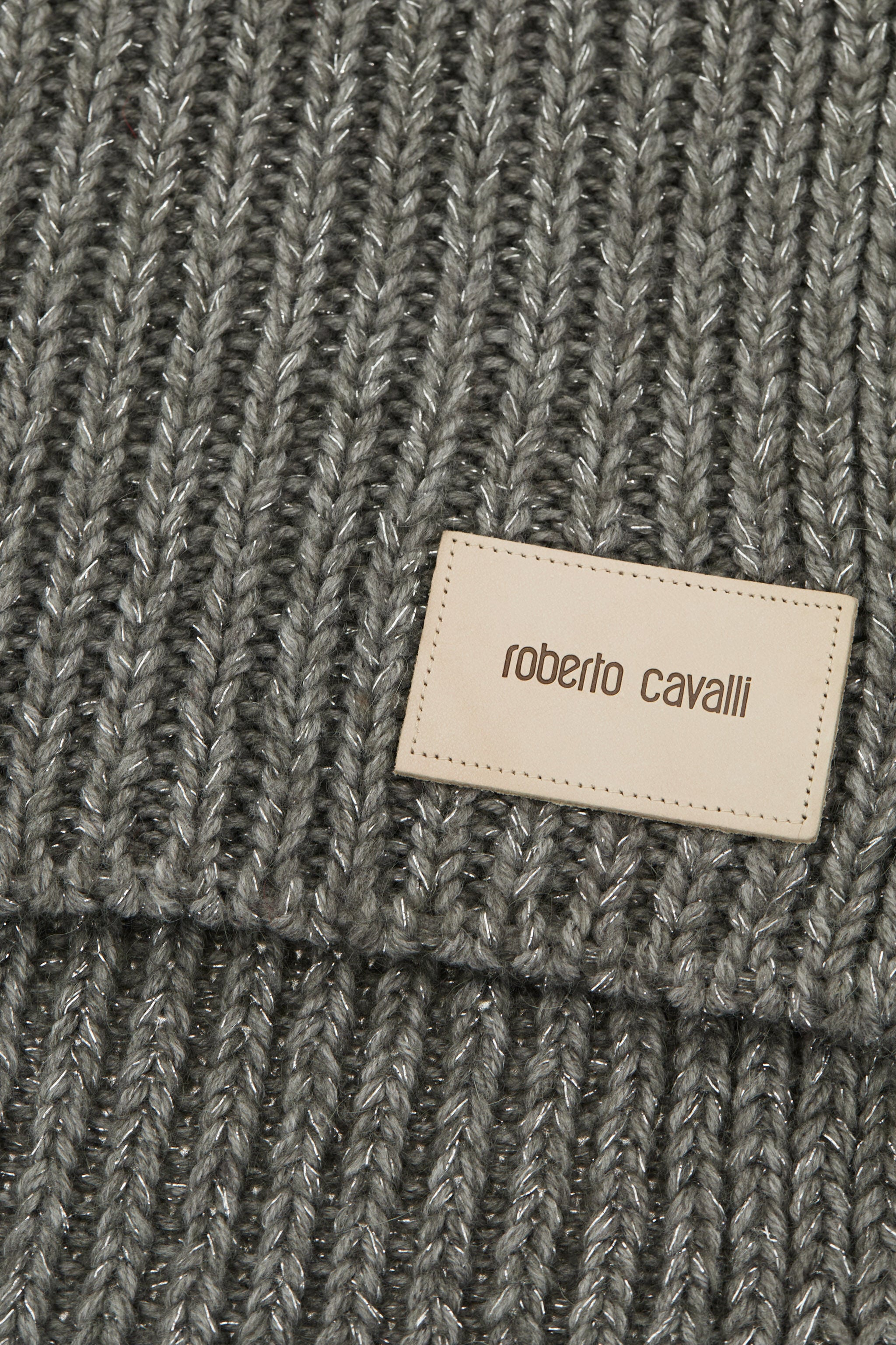 RC Mohair Blend Scarf with Branded Tag Gray TALR42-IR059