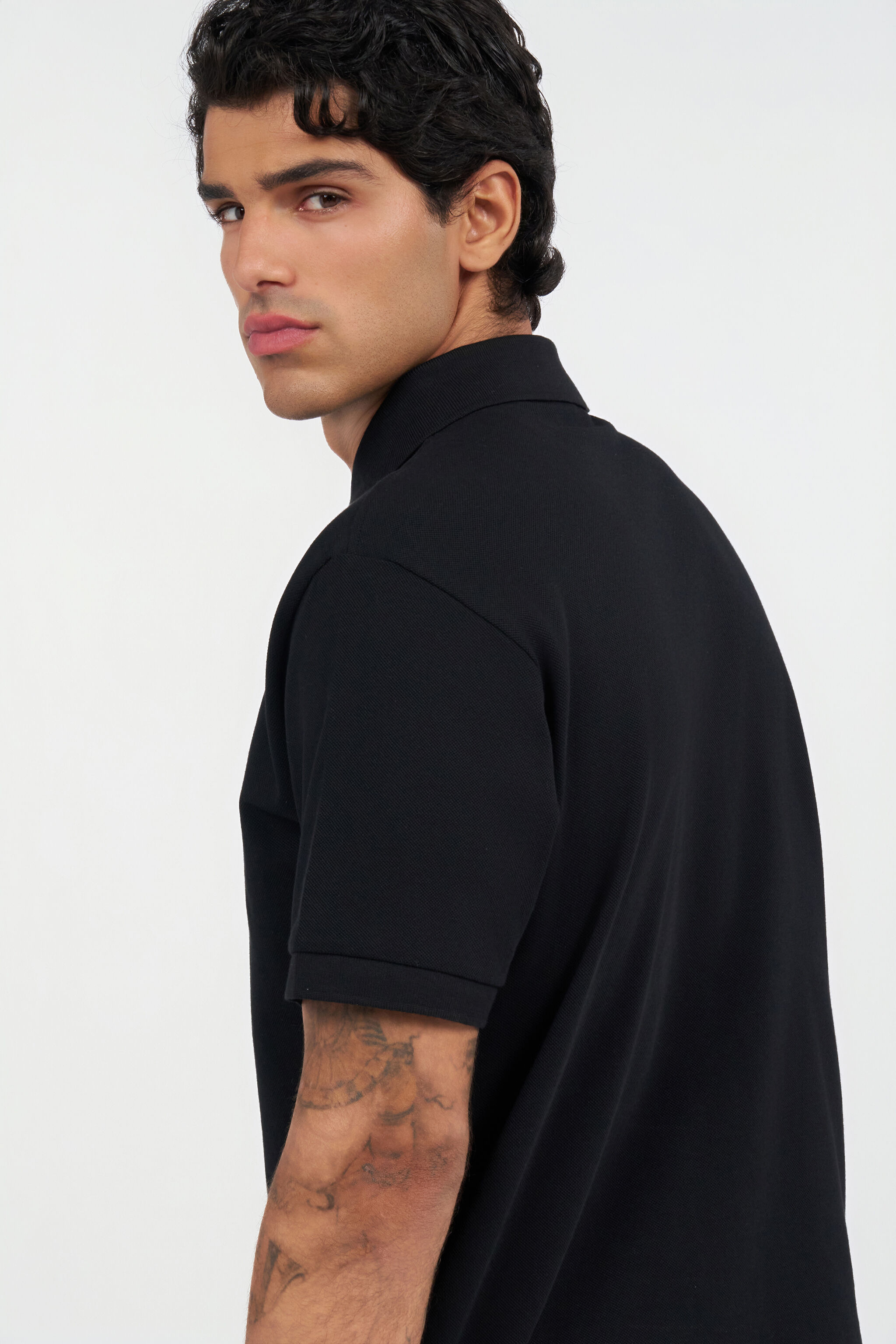 RC Black Polo with Monogram RC RC Black Polo with Monogram RC Black QOT65A-KB001