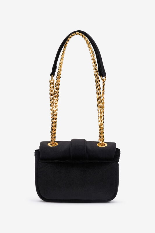JC Black Velvet Shoulder Bag Snake Buckle JC Black Velvet Shoulder Bag Snake Buckle BLACK VFB061-VF693