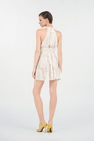 RC White Mini Dress with Ornamental Motif WHITE WQT107-SLR36