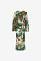 RC Jungle Print Midi Dress With Knotted Waist RC Jungle Print Midi Dress With Knotted Waist Green SKT123-JRI88