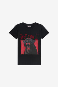 JC Panther Graphic T-Shirt BLACK XFT60K-JD003