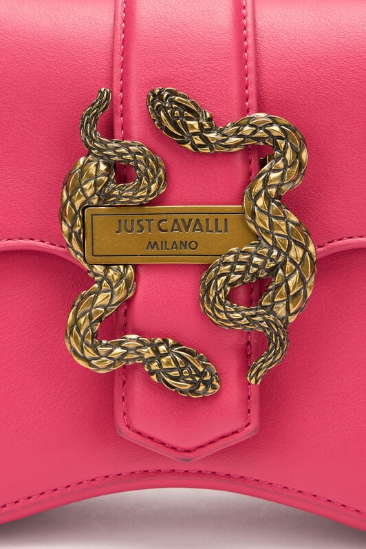 JC Crossbody Bag With Mirror Snake And Logo JC Crossbody Bag With Mirror Snake And Logo Fuchsia UFB038-UF407