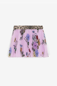 JU Pleated Floral-Print Skirt Purple RJT30B-5LH89