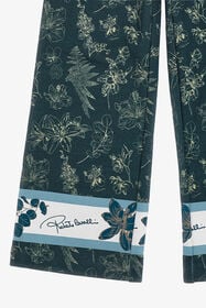 JU Floral print pants BLUE TJT22I-5OM08