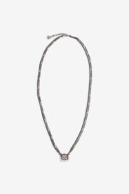 RC Collier Avec Double Chaîne Et Monogramme RC Argent VRG001-AM258