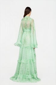 RC Vestido De Seda Estampado Jaguar Mint PISTACHIO GREEN XQT133-HNT23