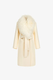 RC Cream Coat With Detachable Fur Collar Ivory TKQ520-GA061