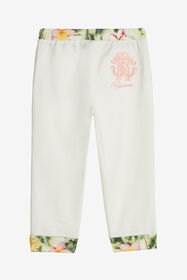 JU Pants With Embroidered Flowers And RC Monogram MILKY WHITE UJT222-CF050