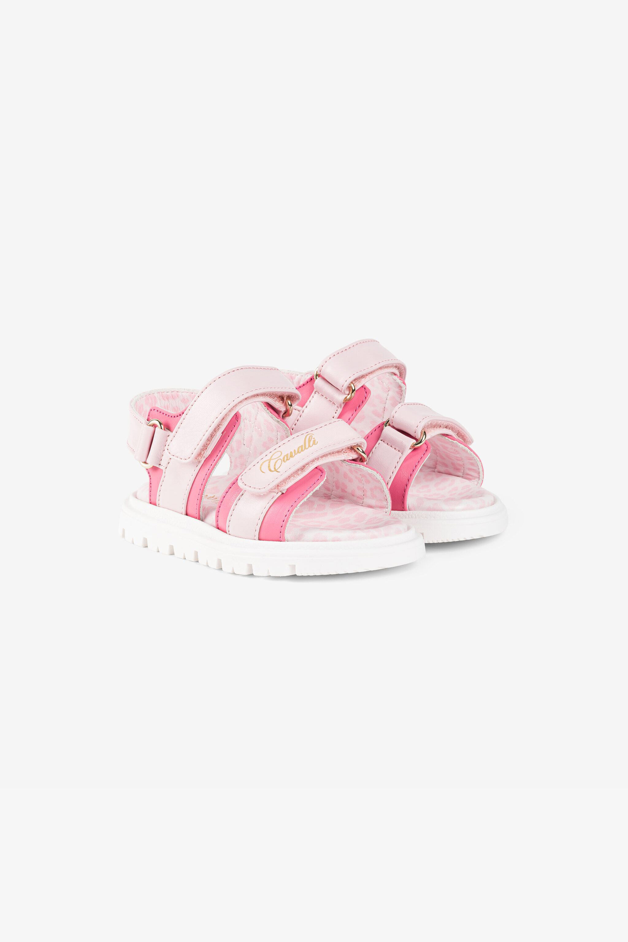JU Sandalen mit Leoparden-Print und Logo JU Sandalen mit Leoparden-Print und Logo Rosa Q61122-Q0025