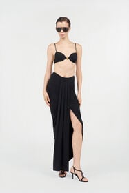 RC Long Draped Skirt BLACK WKW008-LL030