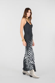 RC Langes Kleid Mit Print White Tigresse Schwarz/Weiß UKT142-4QN50