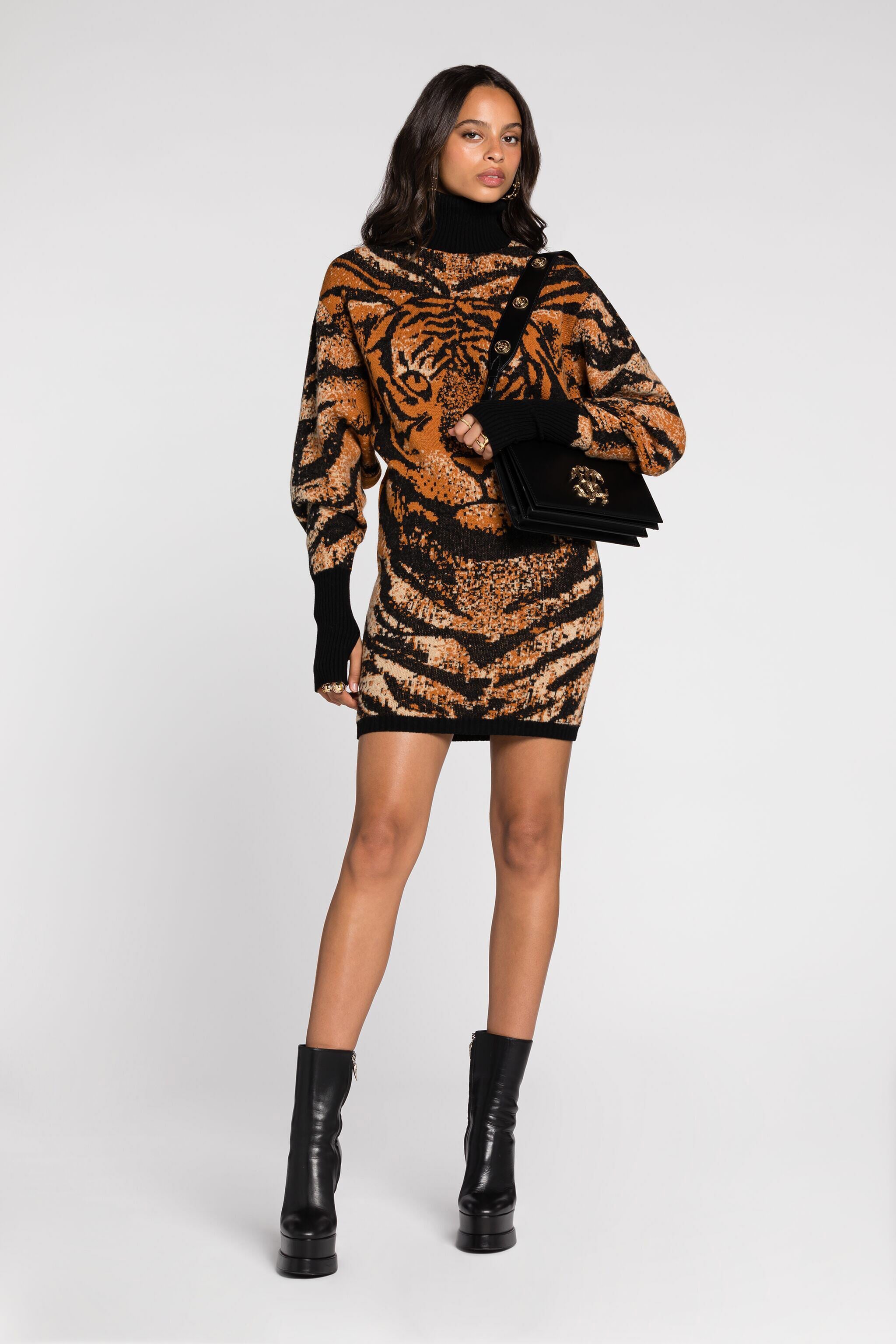 RC Kleid mit Tigermuster RC Kleid mit Tigermuster Orange RKM109-MA006