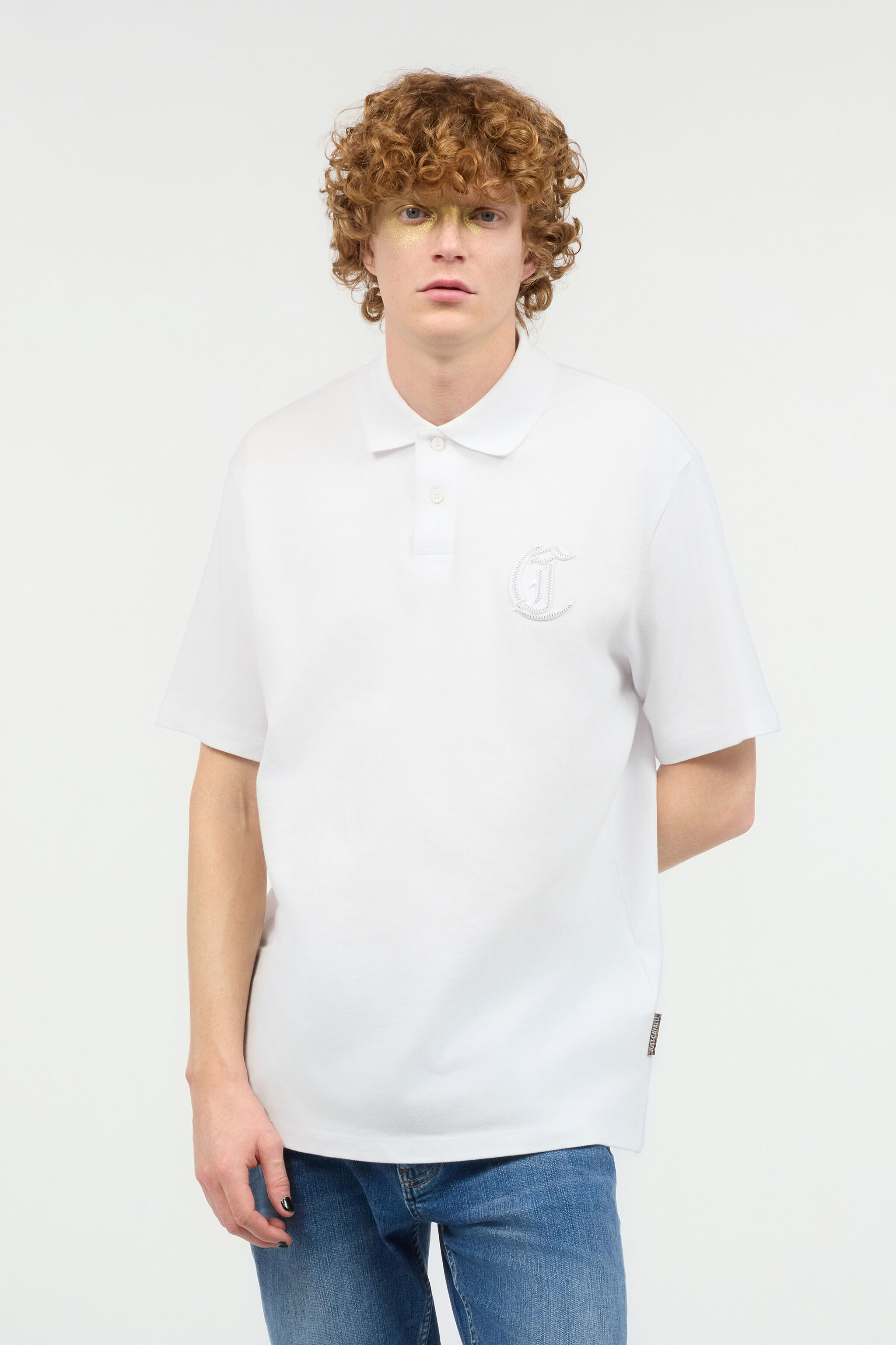 JC Polo Shirt With Embossed JC Monogram JC Polo Shirt With Embossed JC Monogram White UFT025-UF045