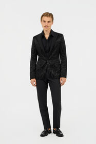 RC Black Beaded Animal-Stripe Blazer Black SRT402-VW001