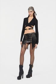 RC Serpentine Print Top BLACK XQT601-NLS36