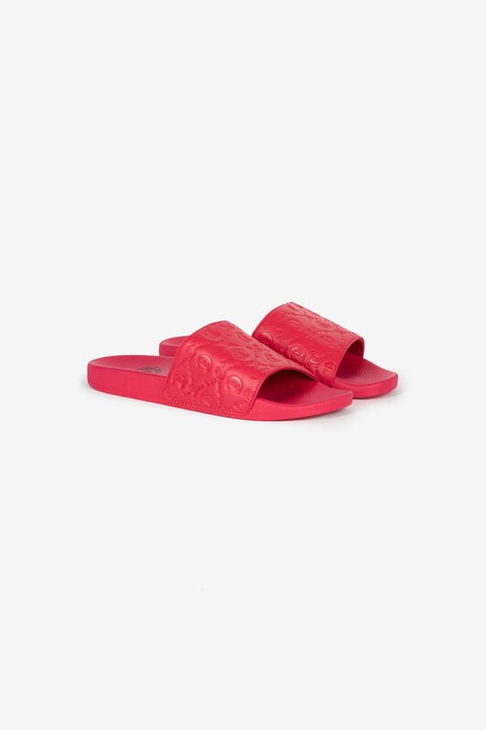 JC Mules Avec Motif À Losanges Et Monogramme JC JC Mules Avec Motif À Losanges Et Monogramme JC Fuchsia UFS045-UF367