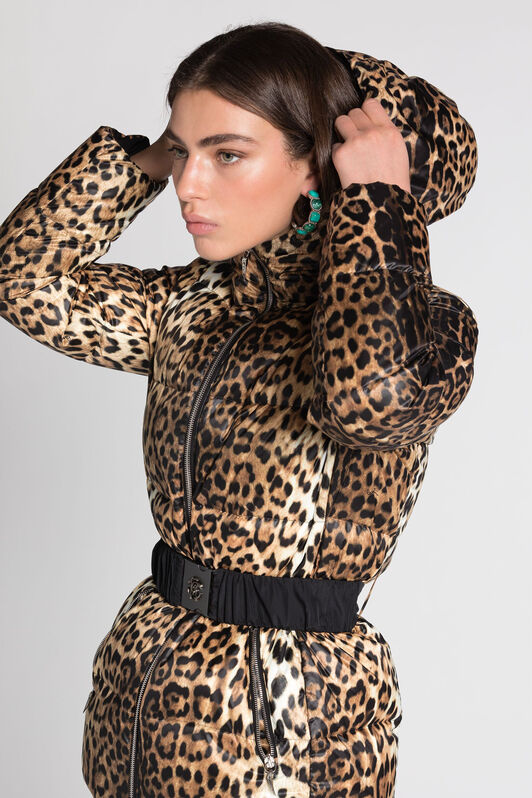 RC Gefütterte Jacke mit Leoparden-Print RC Gefütterte Jacke mit Leoparden-Print Hellbraun RKT804-SRH26