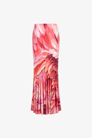 RC Plumange Print Skirt Fuchsia SWT306-LNL71