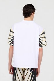 RC Ray Of Paradise Print Silk T-Shirt CORAL PINK XRT62B-4QM33