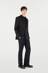 RC Double-Breasted Wool-Blend Blazer Black URT420-WP066