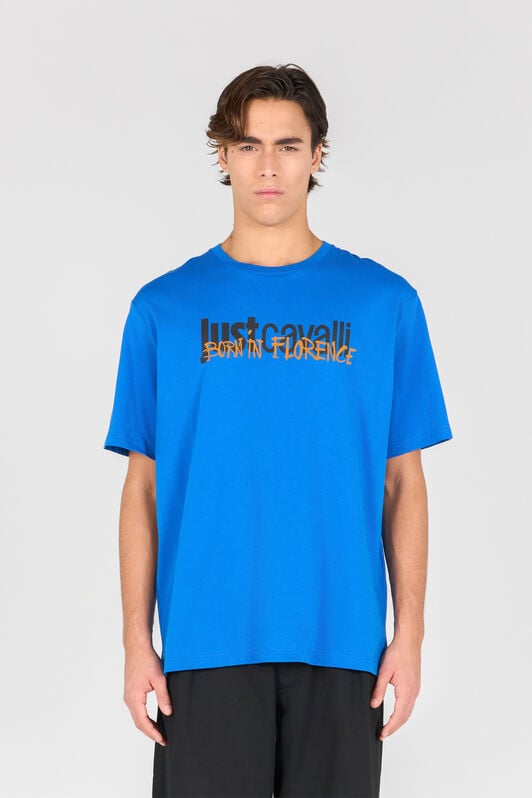 JC Just Cavalli Logo T-Shirt JC Just Cavalli Logo T-Shirt Blue RRT928-RR190