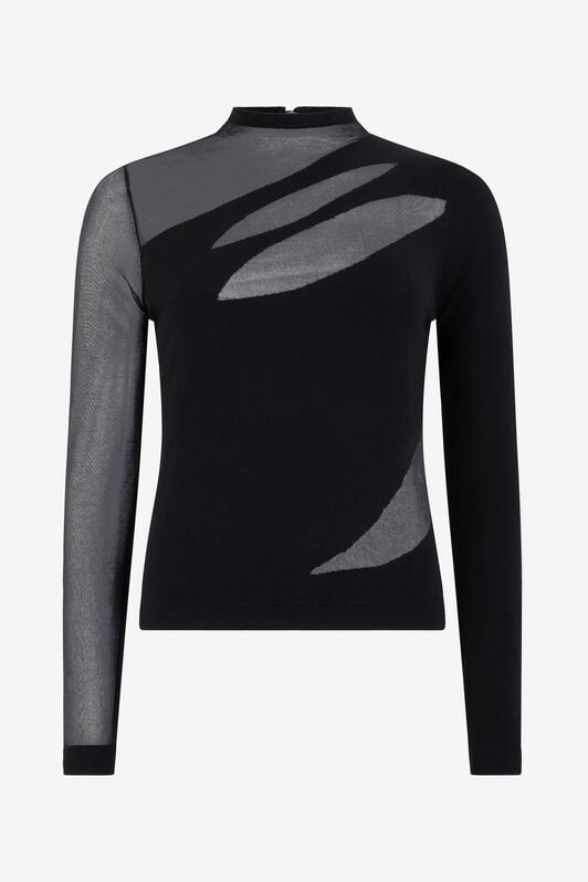 JC Black Sweater with Two-Tone Pattern JC Black Sweater with Two-Tone Pattern BLACK VFM041-VF297