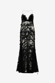 RC Schwarzes Abendkleid aus Chantilly-Spitze BLACK XWT118-RP024
