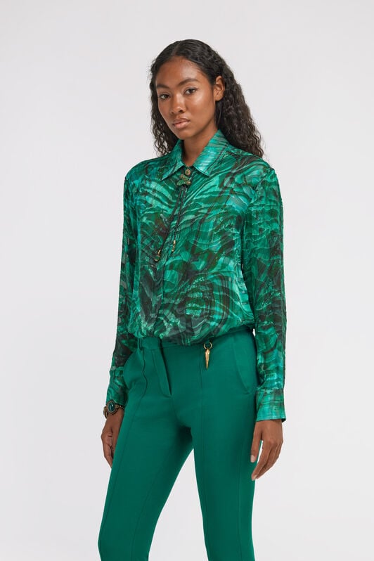 RC Malachite Print Blouse RC Malachite Print Blouse Green TKT704-HEN06
