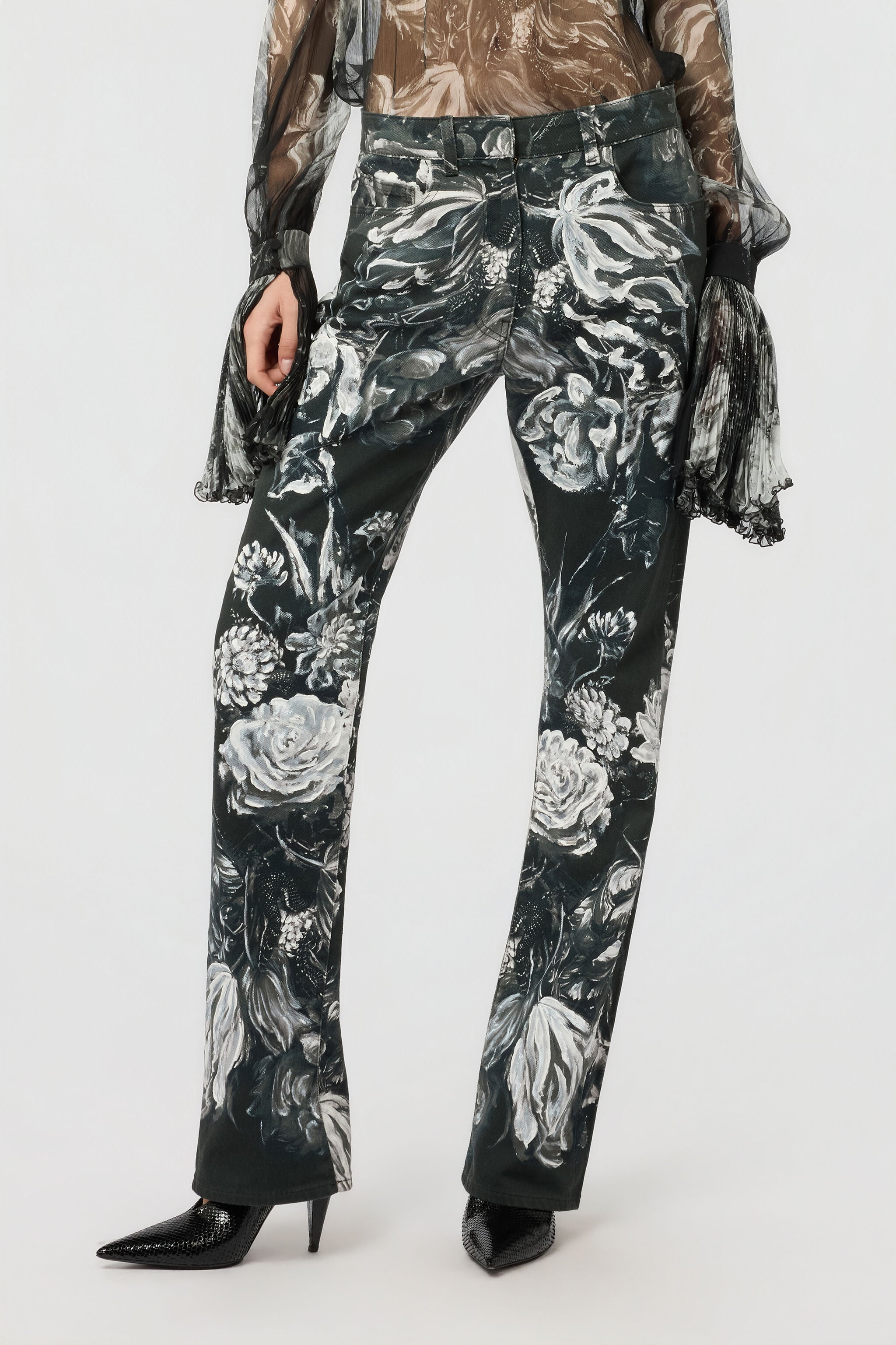 RC Jeans Con Estampado Fiammingo Flowers BLACK/GREY XWJ203-DAT77