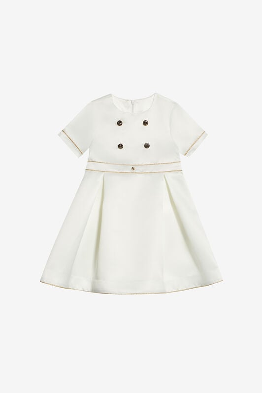 JU Dress With Golden Buttons JU Dress With Golden Buttons White UJT114-RD028