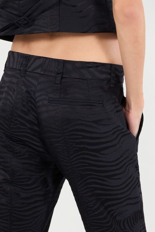 RC Pantaloni Con Motivo Tiger Skin Monocromatico RC Pantaloni Con Motivo Tiger Skin Monocromatico Nero UKT207-TJ033