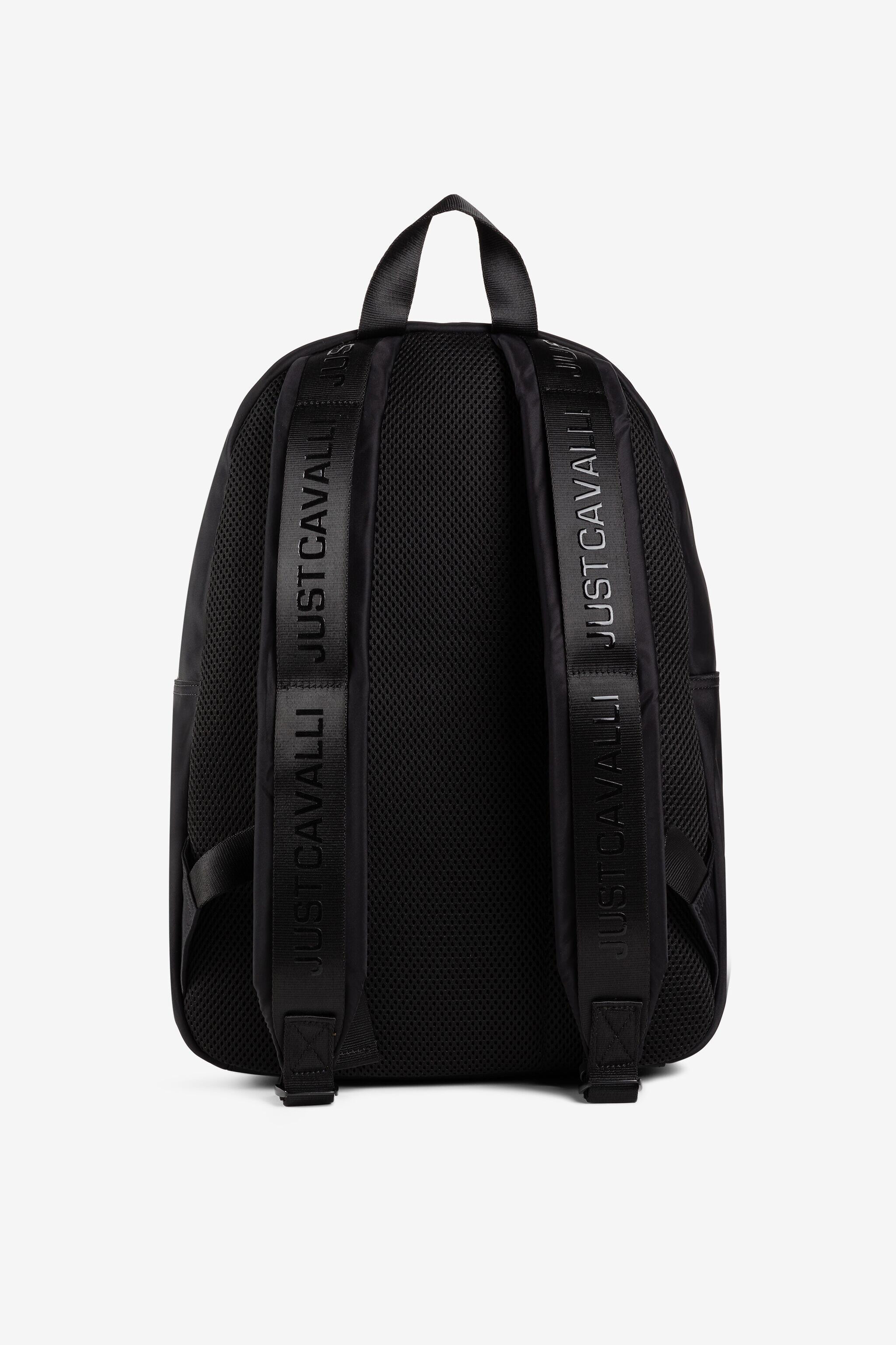 JC Just Cavalli Logo-Appliqué Backpack JC Just Cavalli Logo-Appliqué Backpack BLACK Q62335-Q1238