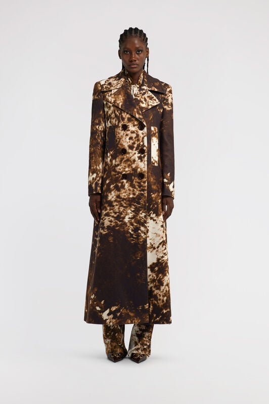RC Appaloosa Print double-breasted Trench RC Appaloosa Print double-breasted Trench Brown TKT505-9MN08