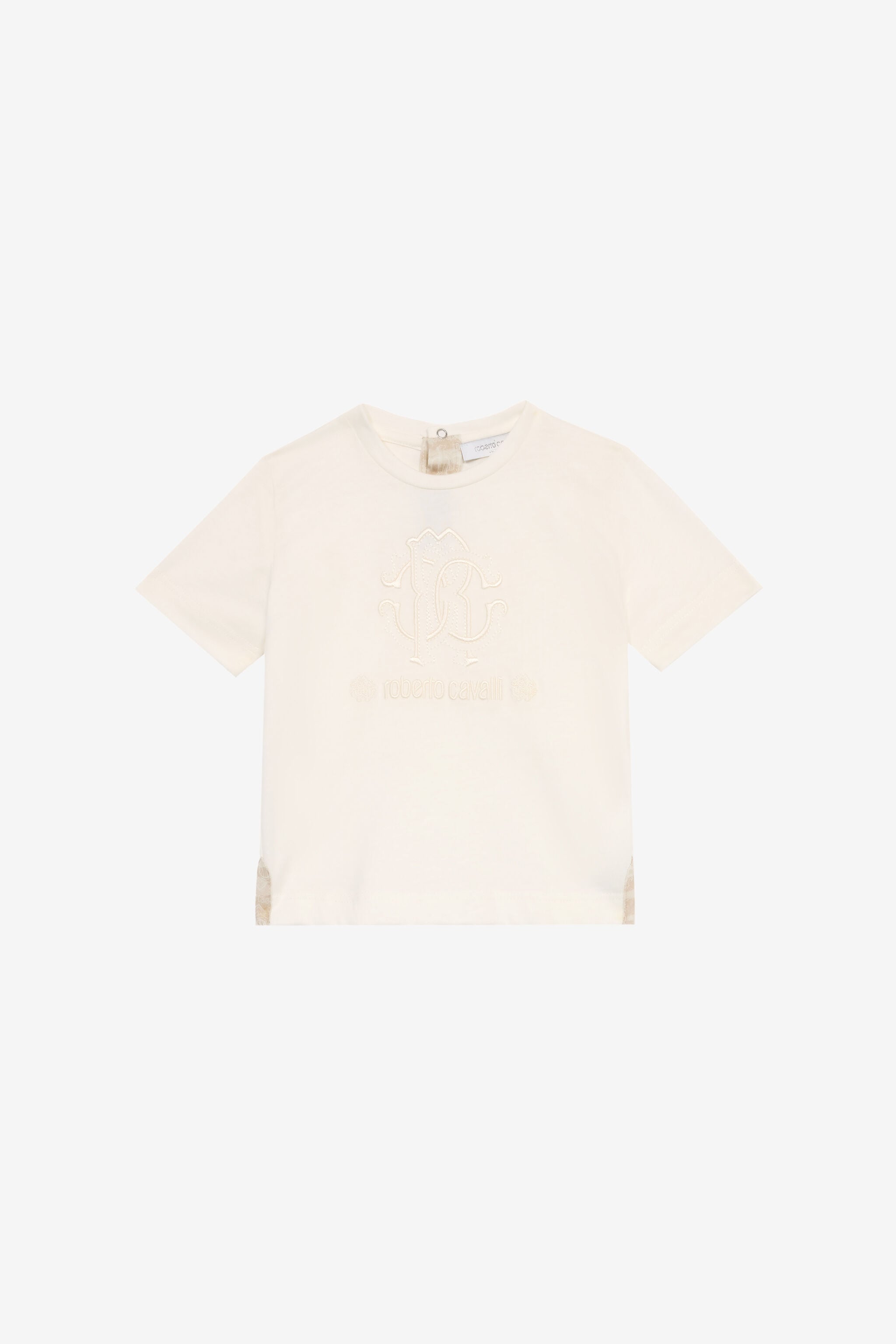 JU T-Shirt With Matching Logo Embroidery JU T-Shirt With Matching Logo Embroidery White UJT621-JD001