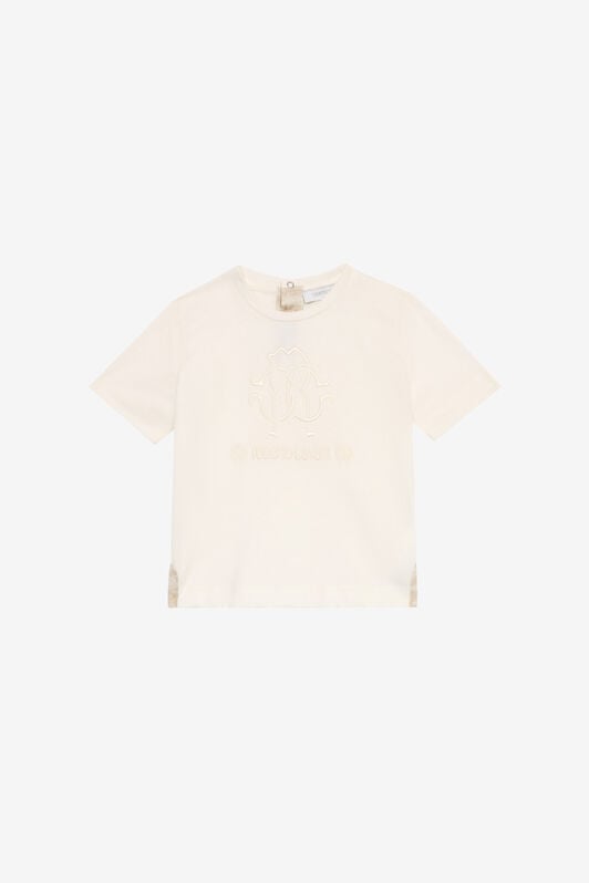 JU T-Shirt With Matching Logo Embroidery JU T-Shirt With Matching Logo Embroidery White UJT621-JD001